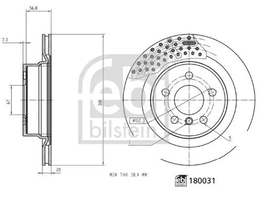 FEBI BILSTEIN Bremsscheibe IFEN180031