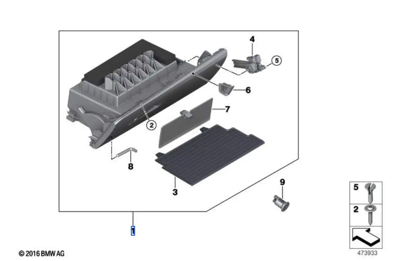 BMW Handschuhkasten (Mokka) F39 F48 51166969842 - bis Bj. 30.06.2