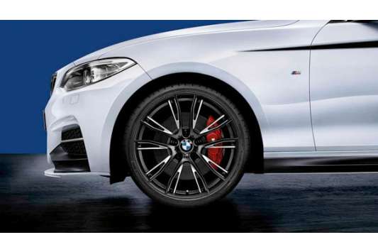 BMW Alufelge M Performance Doppelspeiche 624 8J x 19 ET52  schwarz/silber 1er F20 F21 2er F22 F23