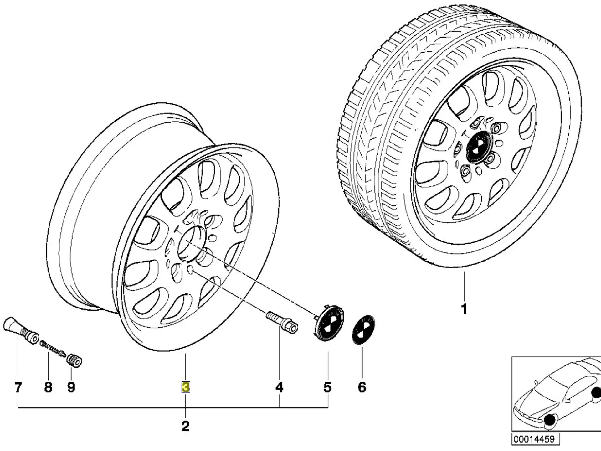 BMW Alufelge Ellipsoidstyling 46 geschmiedet 6,5Jx15 ET42 3er E46