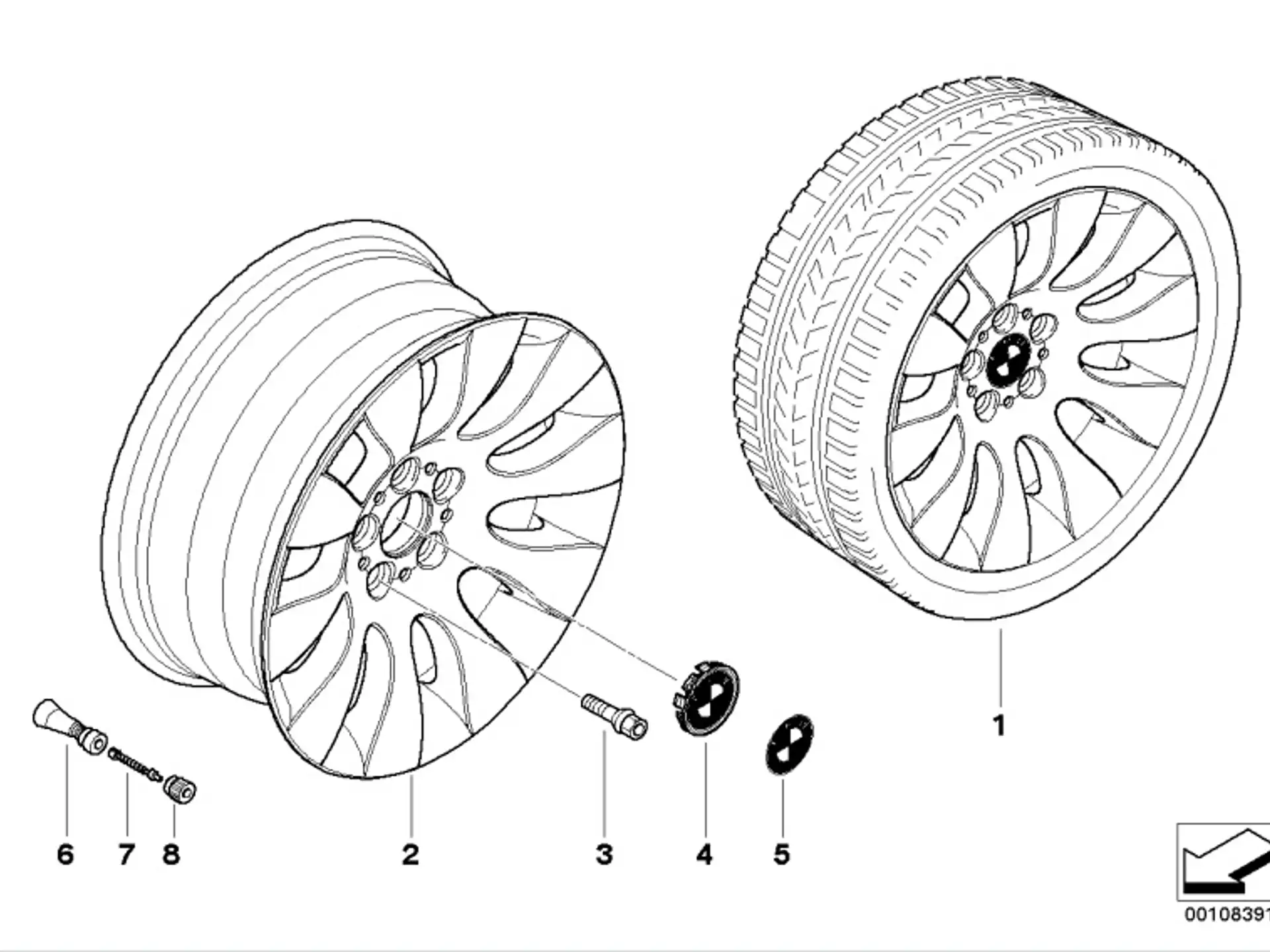 BMW Alufelge Ellipsoidstyling 91 8Jx18 ET24 Silber 7er E65/E66 Vorderachse / Hinterachse