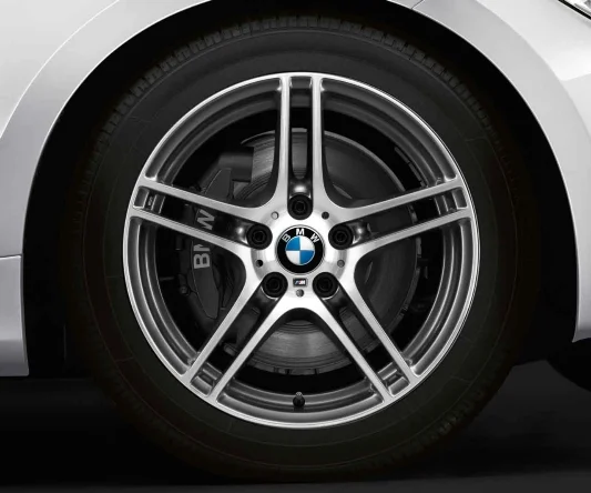 BMW Alufelge M Doppelspeiche 313 bicolor (ferricgrey / glanzgedreht) ohne Performance-Schriftzug, mit M-Logo 9J x 19 ET 39 Hinterachse