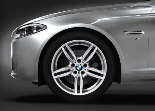 BMW Alufelge M Doppelspeiche 351 decor-silber 9Jx19 ET44 5er F10 6er F06/F12/F13