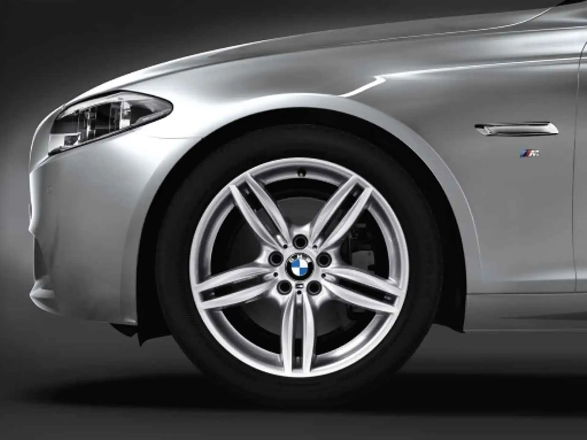 BMW Alufelge M Doppelspeiche 351 decor-silber 9Jx19 ET44 5er F10 6er F06/F12/F13