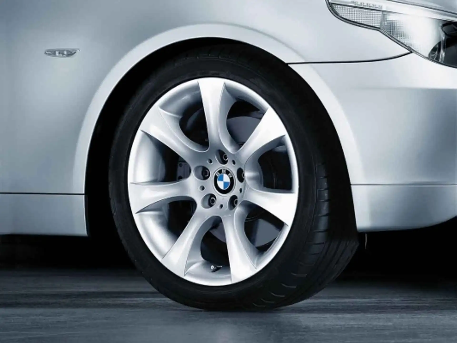 BMW Alufelge Sternspeiche 124 silber 9Jx18 ET32 5er E60 Hinterachse