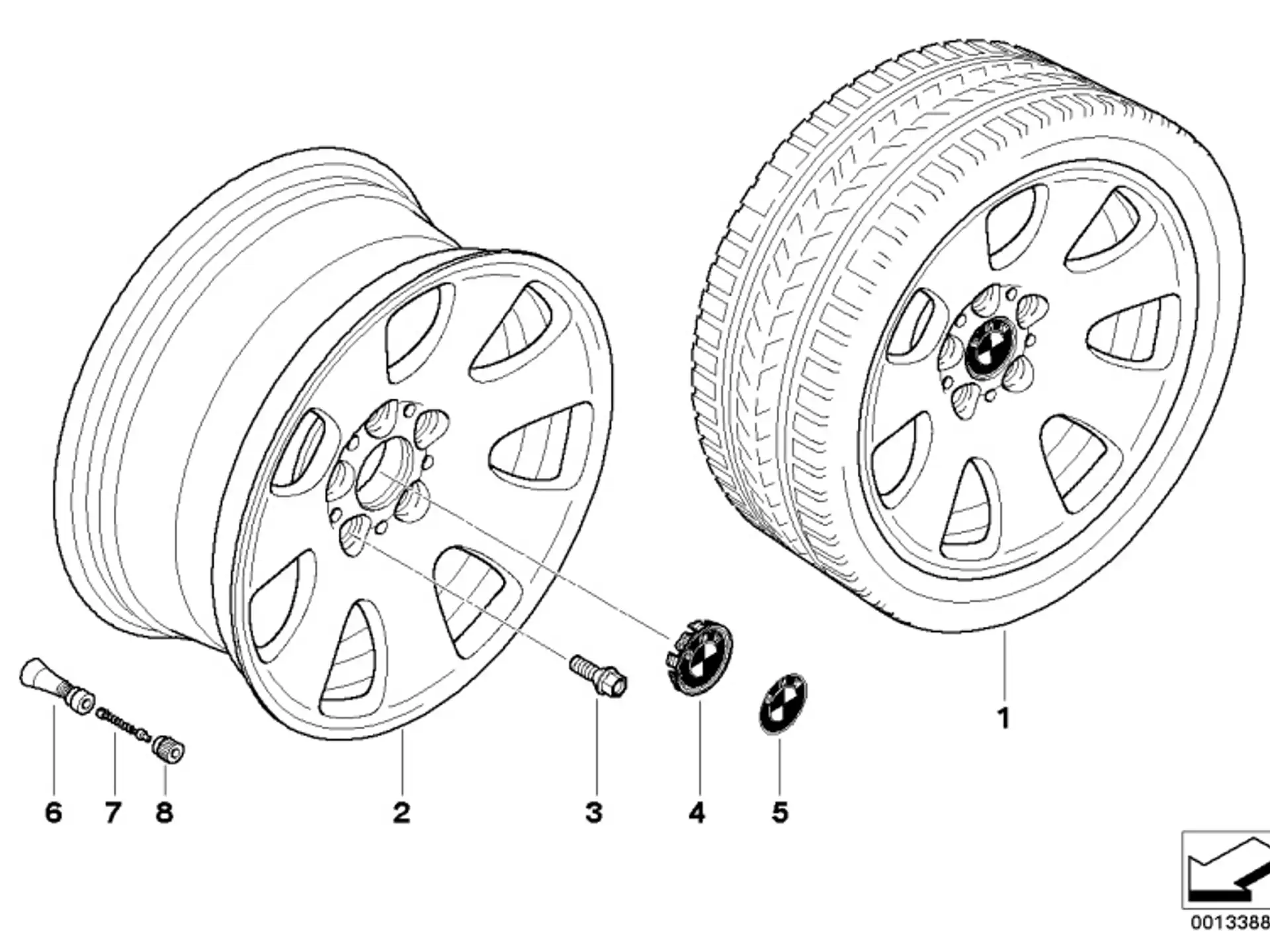BMW Alufelge Sternspeiche 165 geschmiedet 8Jx17 ET24 7er E65/E66