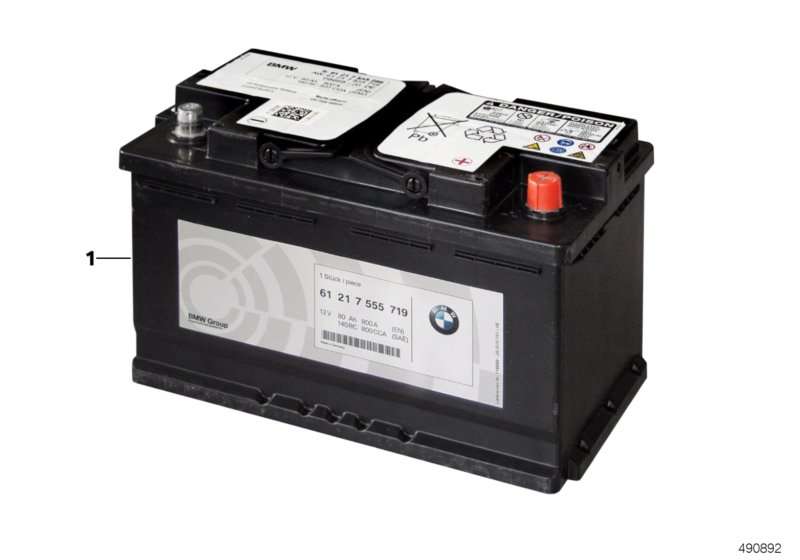 Original BMW Lithium-Ionen Starterbatterie 69AH