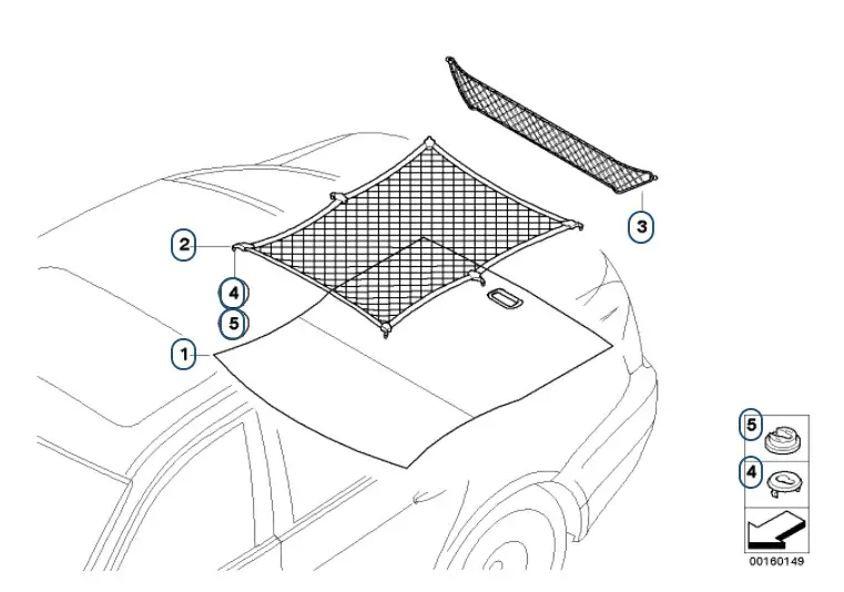 BMW Gepäckraumbodennetz E93 51479123752 - 3er E93
