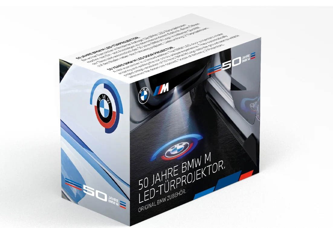 BMW M 50 Jahre LED-Türprojektoren 50mm 1er F40 2er F44 G42 3er G20 G21 G28 G80 4er G22 G23 G26 G82 G83 Z4 G29