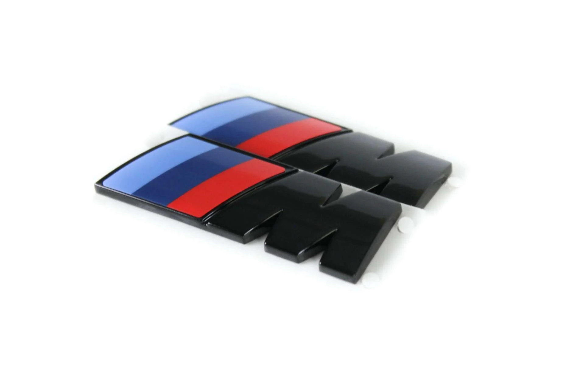 BMW M Logos (2 Stück) schwarz hochglänzend für Kotflügel 45mm x 15mm 1er F40 2er F44 3er G20 G21 X3 G01 X4 G02 Z4 G29