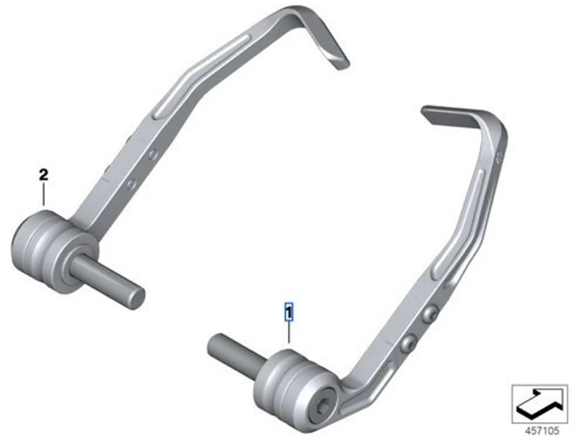 BMW Motorrad Handbremshebelprotektor silber / schwarz