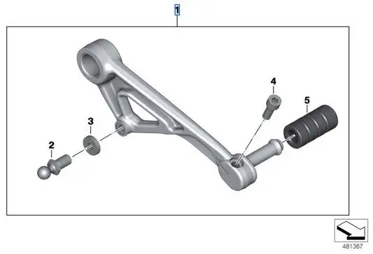 BMW Motorrad Schalthebel einstellbar silber - K50 K51