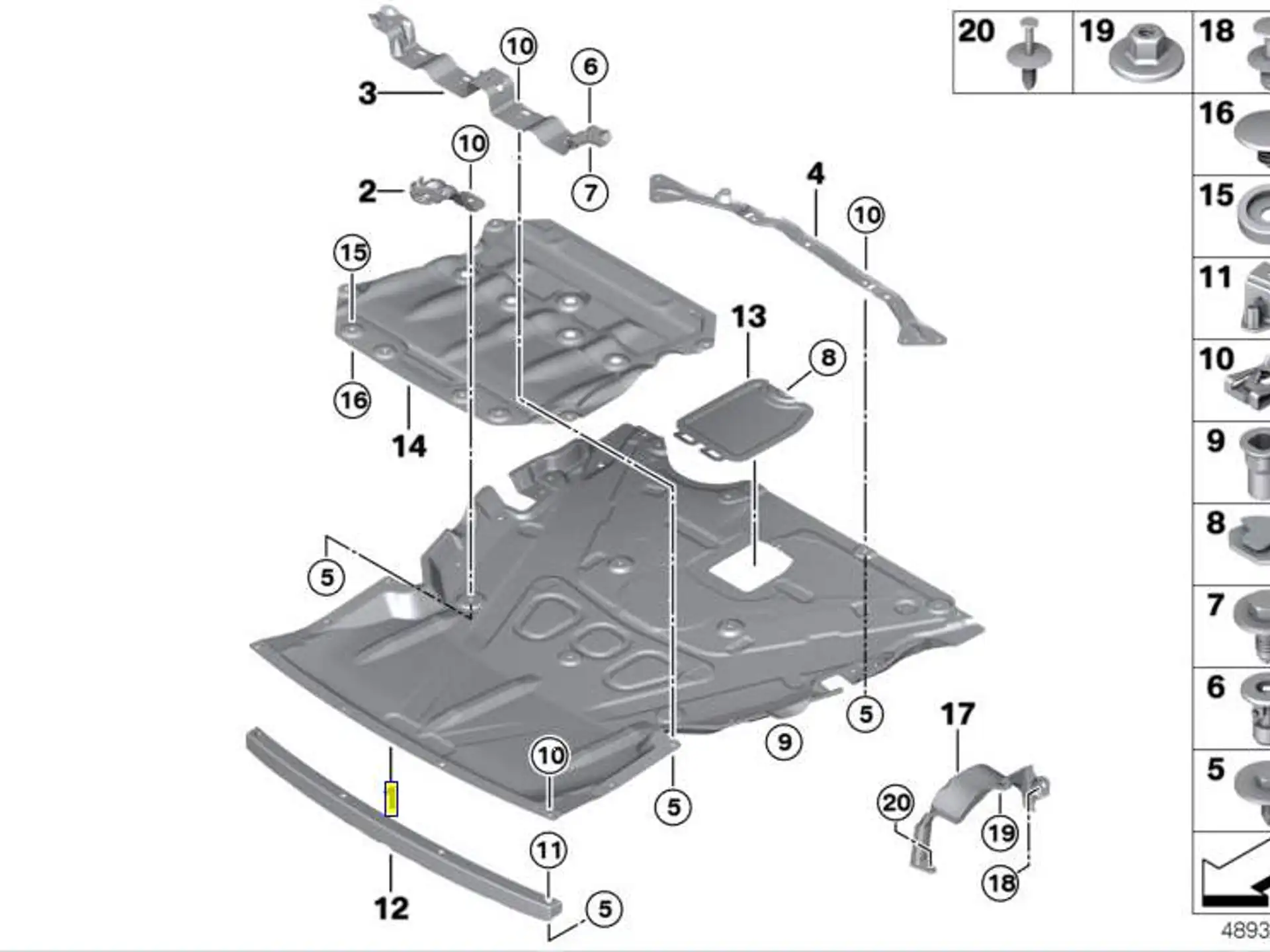 BMW Motorraumabschirmung F20 F21 F22 F23 F30 F31 F32 F33 F34 F36 51757241814
