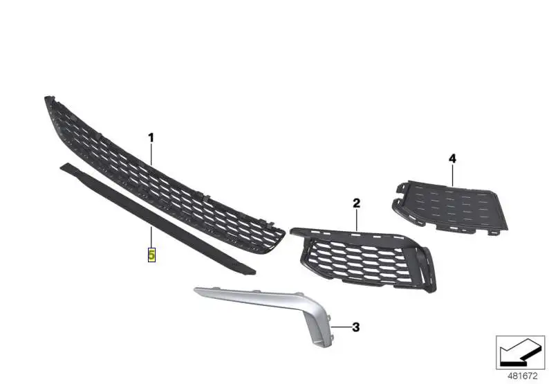 BMW Staulippe Mitte vorn G30 G31 51758071012 - 5er G30, 5er G31