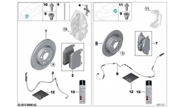 BMW Bremsscheibe Leichtbau belüftet rechts G02 G05 G06 G07 G12 G14 G15 G16 34106887398