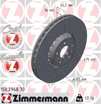 ZIMMERMANN Bremsscheibe 4250238782834