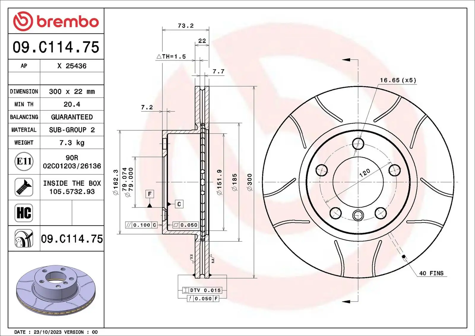 BREMBO Bremsscheibe 8020584326121