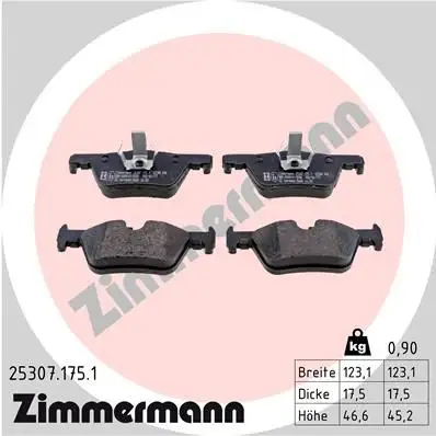 ZIMMERMANN Bremsbelagsatz, Scheibenbremse IZIN253071751