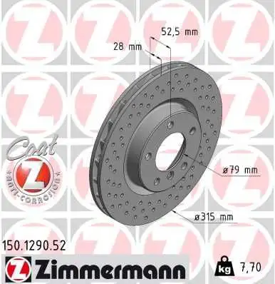 ZIMMERMANN Bremsscheibe 4250238748922