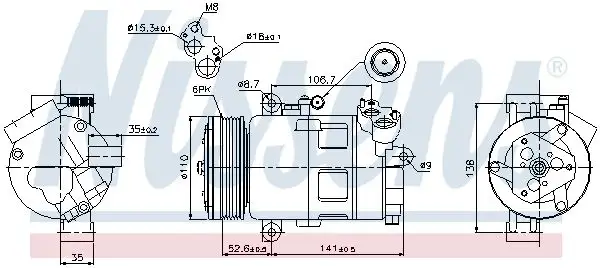 NISSENS Kompressor, Klimaanlage INIS89307