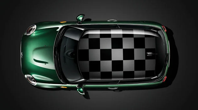 MINI Dachdekor Chequered Flag grau F55