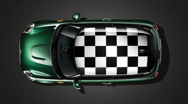 MINI Dachdekor Chequered Flag weiß F55