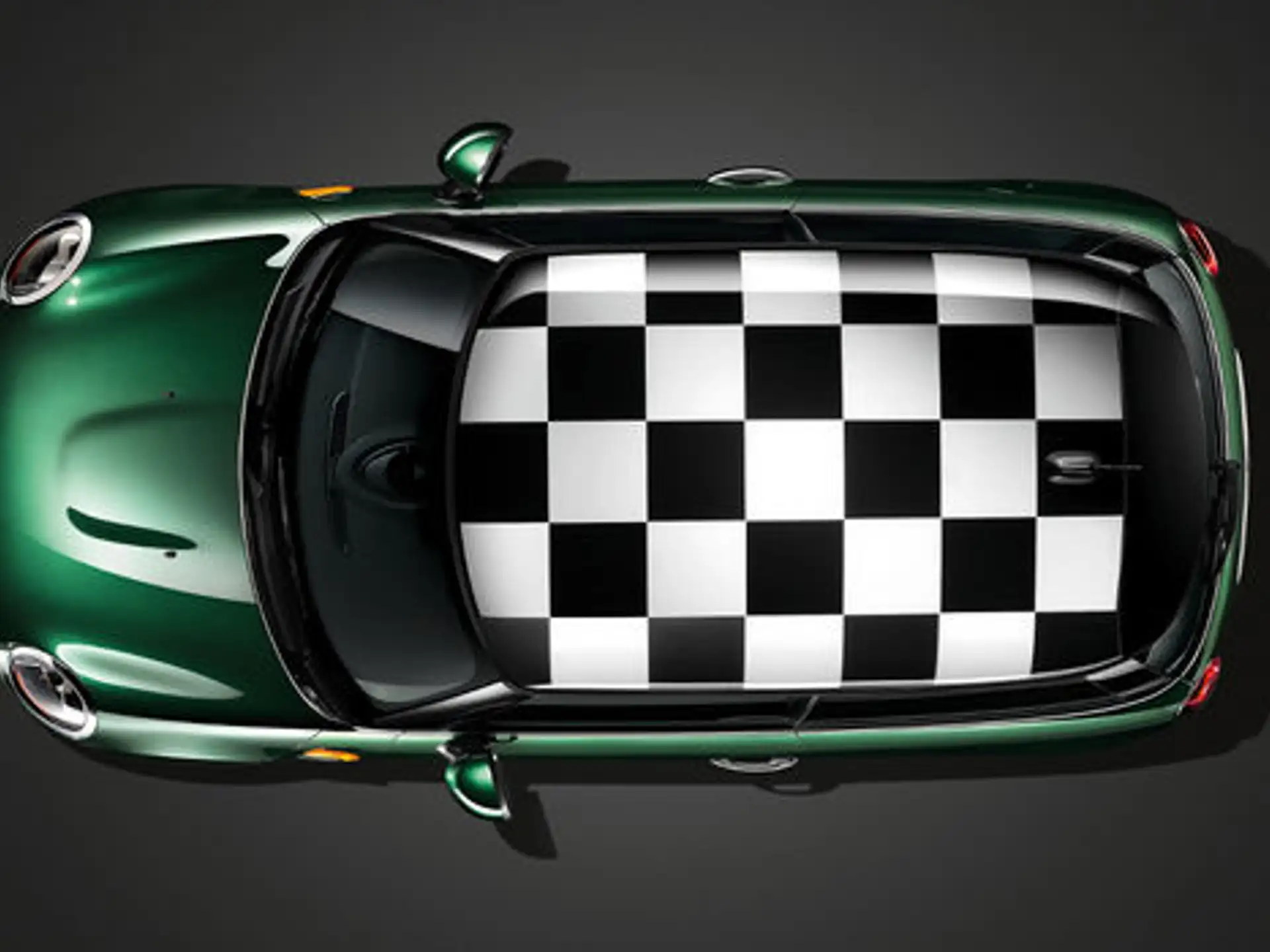 MINI Dachdekor Chequered Flag weiß