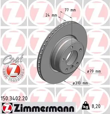 ZIMMERMANN Bremsscheibe IZIN150340220