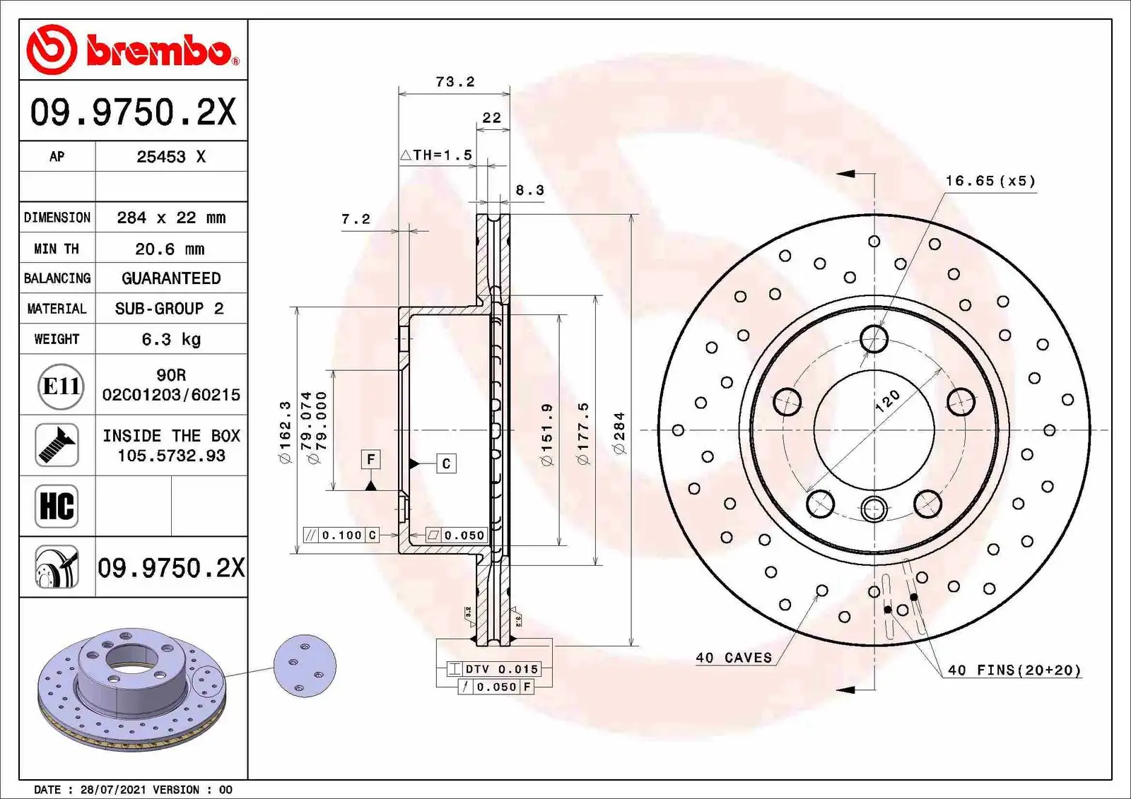 BREMBO Bremsscheibe IBRO0997502X