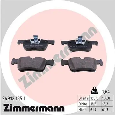 ZIMMERMANN Bremsbelagsatz, Scheibenbremse IZIN249121851