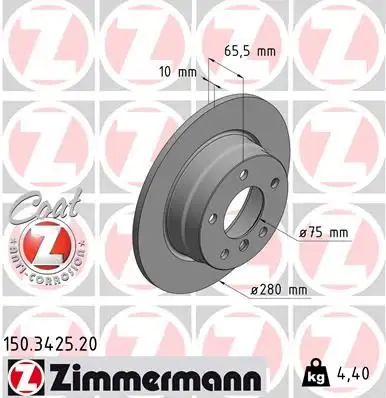 ZIMMERMANN Bremsscheibe 4250238718666