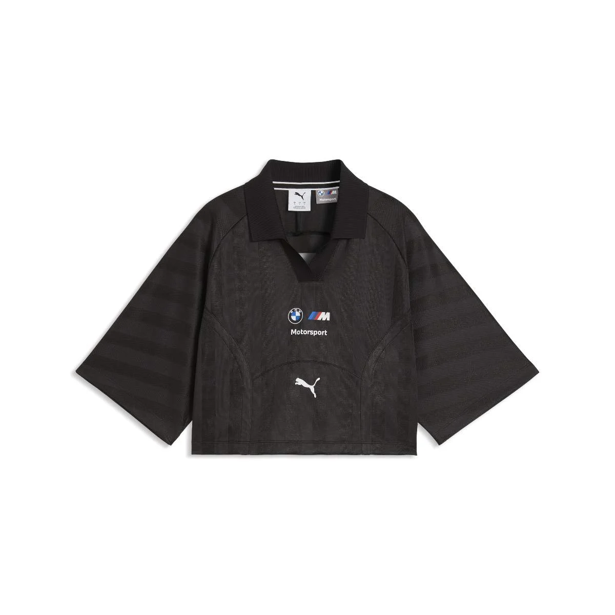 BMW M Motorsport Damen Lifestyle Cropped Polo-Shirt schwarz