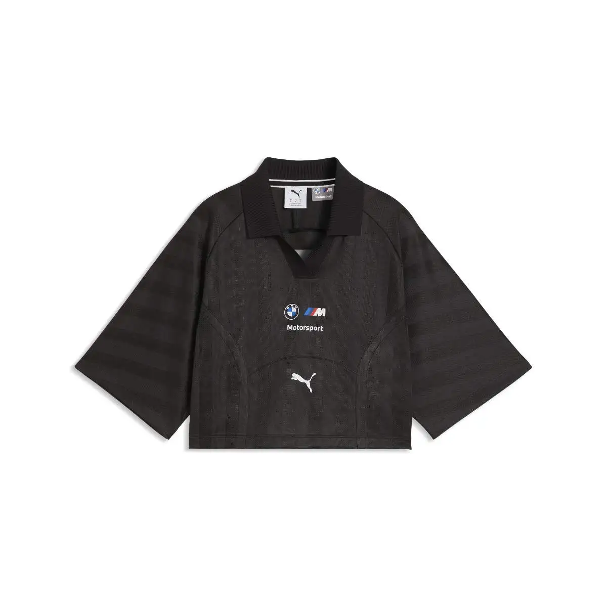 BMW M Motorsport Damen Lifestyle Cropped Polo-Shirt schwarz