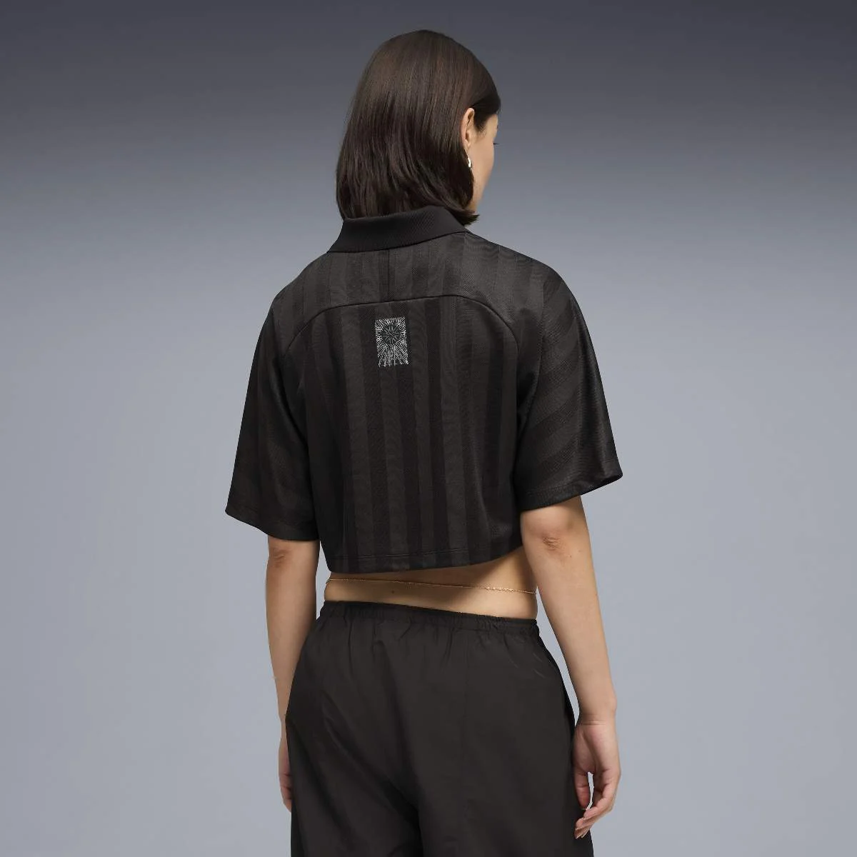 BMW M Motorsport Damen Lifestyle Cropped Polo-Shirt schwarz