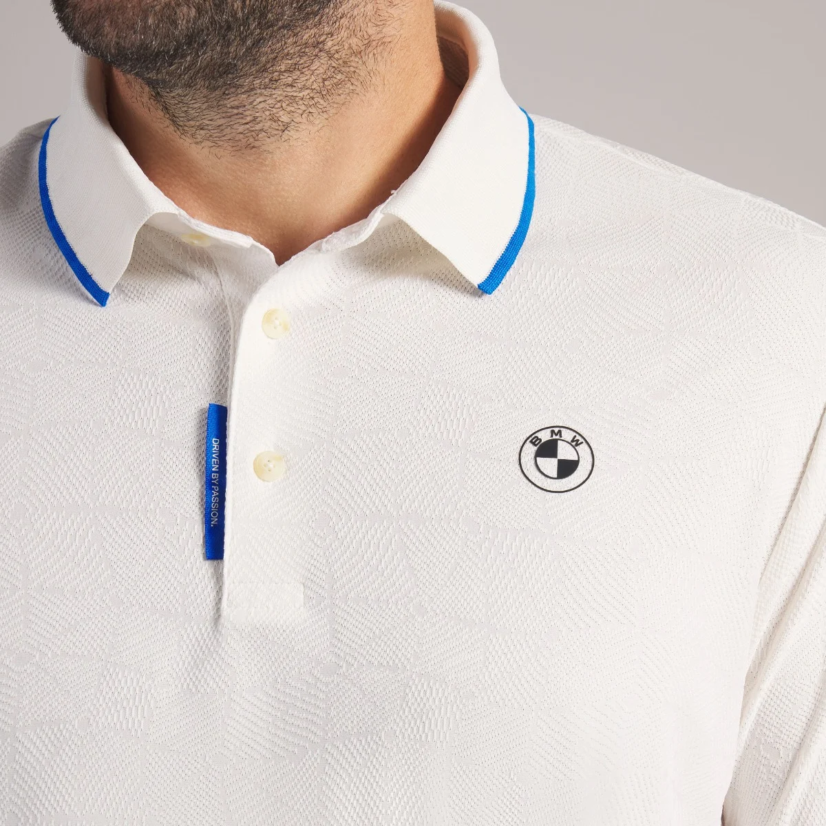 BMW Twisted Diamond Poloshirt Herren warmweiß
