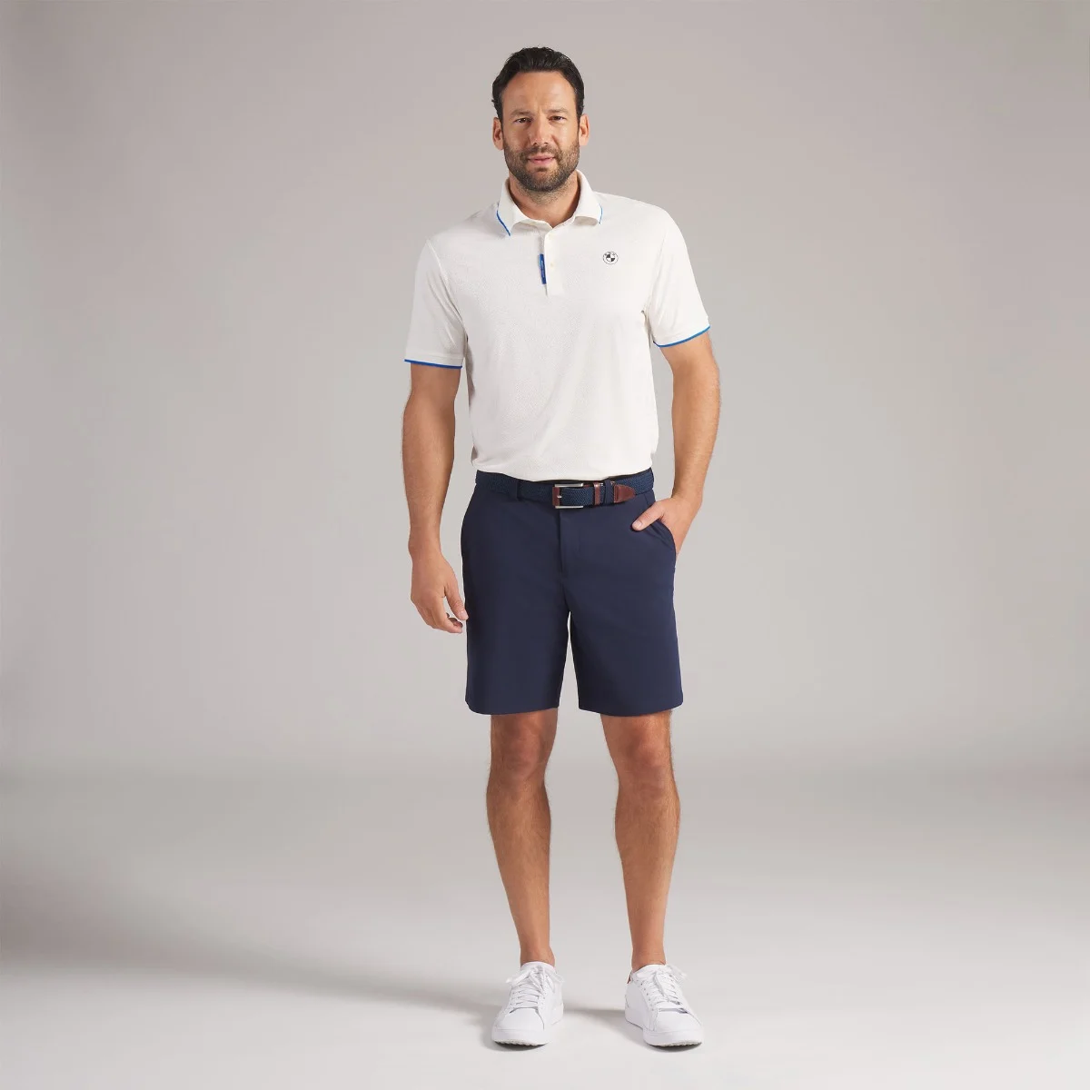 BMW Twisted Diamond Poloshirt Herren warmweiß