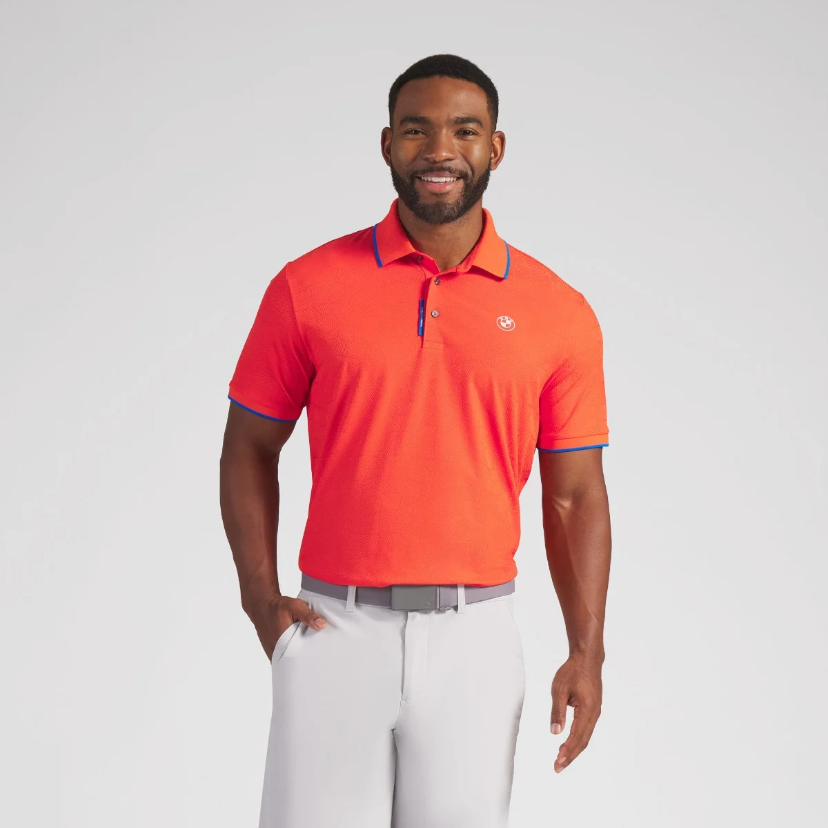BMW Twisted Diamond Poloshirt Herren dunkles orange