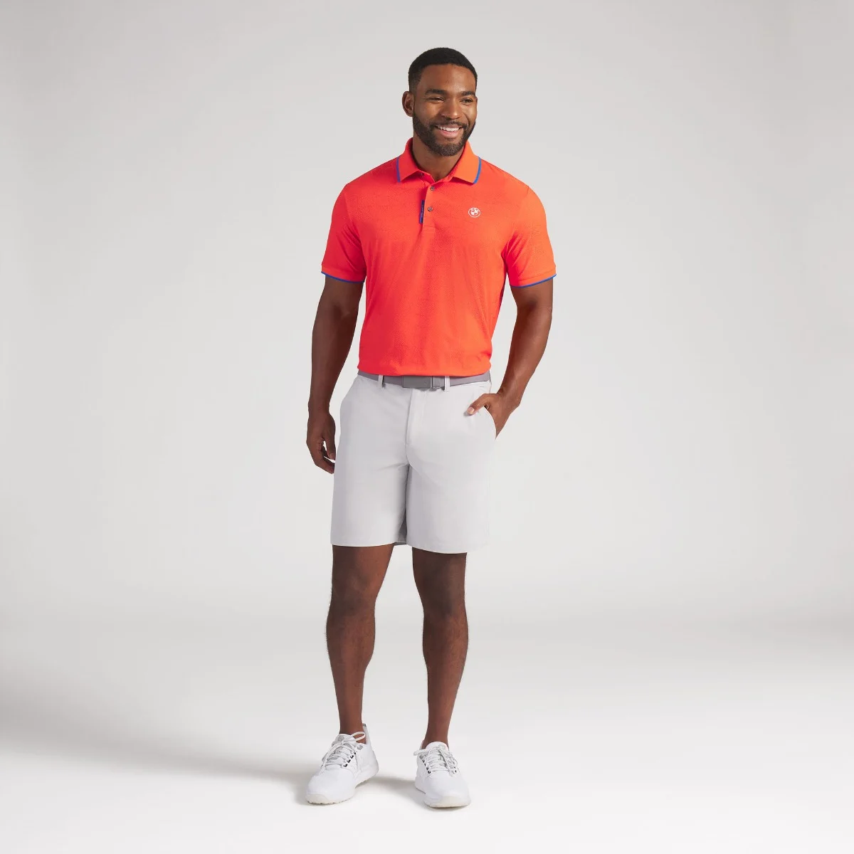 BMW Twisted Diamond Poloshirt Herren dunkles orange