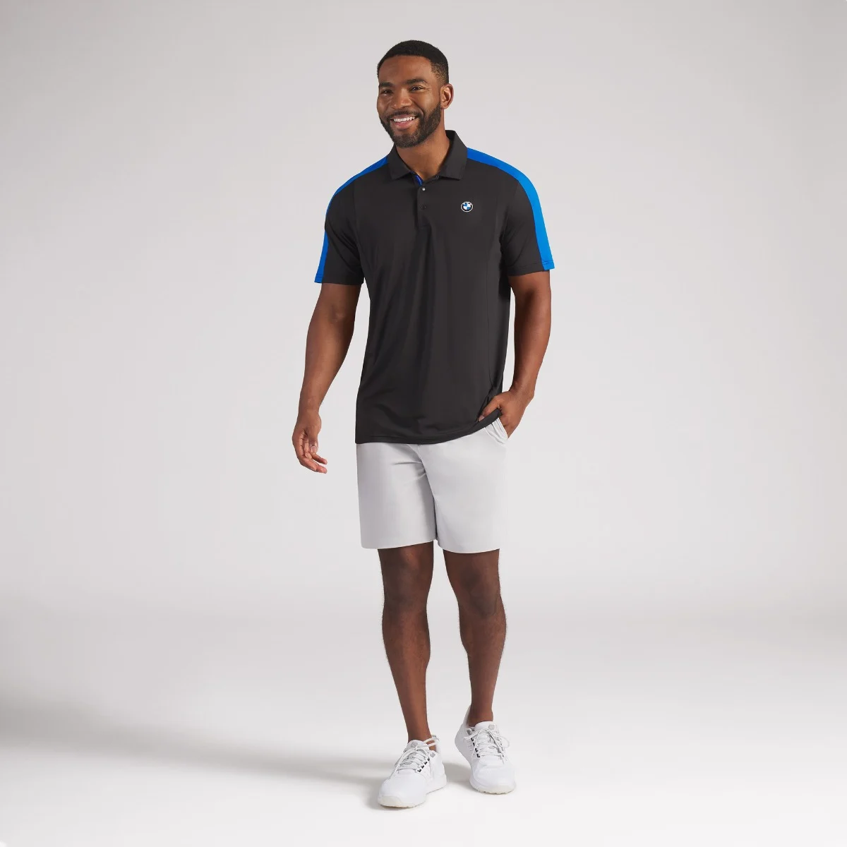 BMW Blocked Poloshirt Herren schwarz-blau