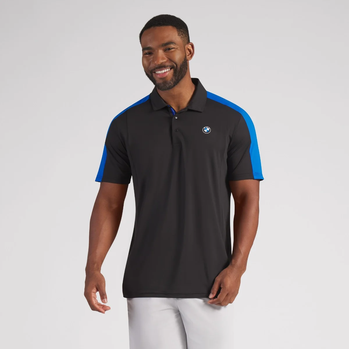 BMW Blocked Poloshirt Herren schwarz-blau