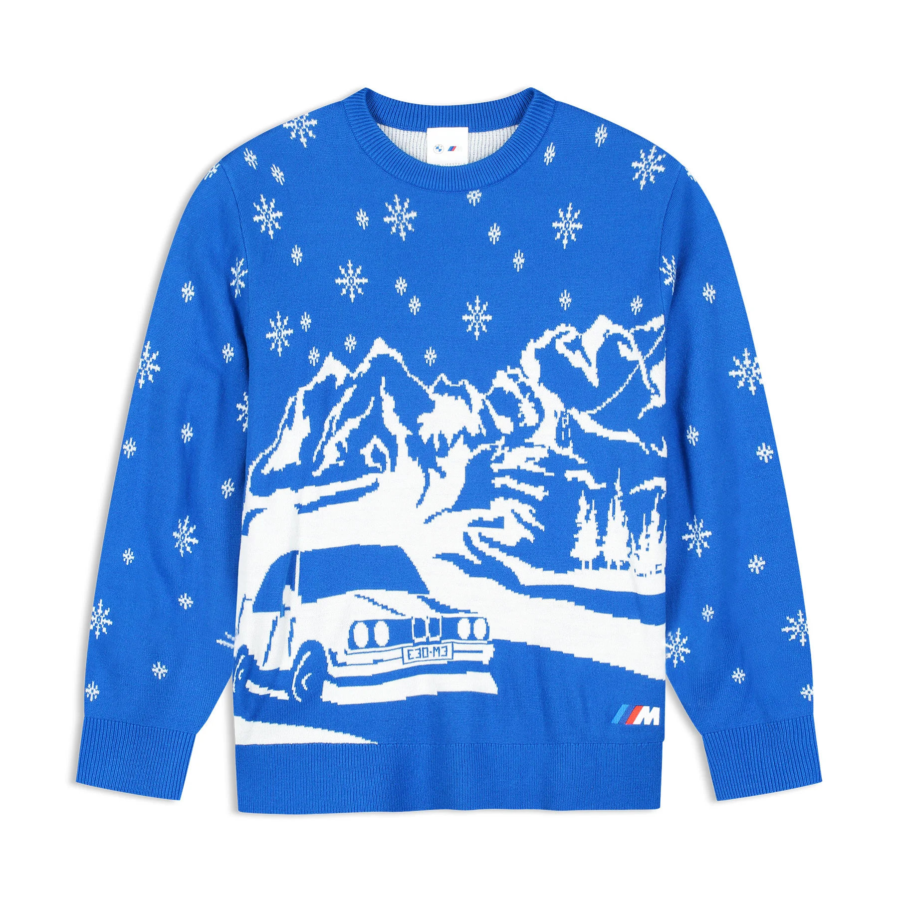 BMW M Pullover mit Weihnachtsmotiv Unisex blau