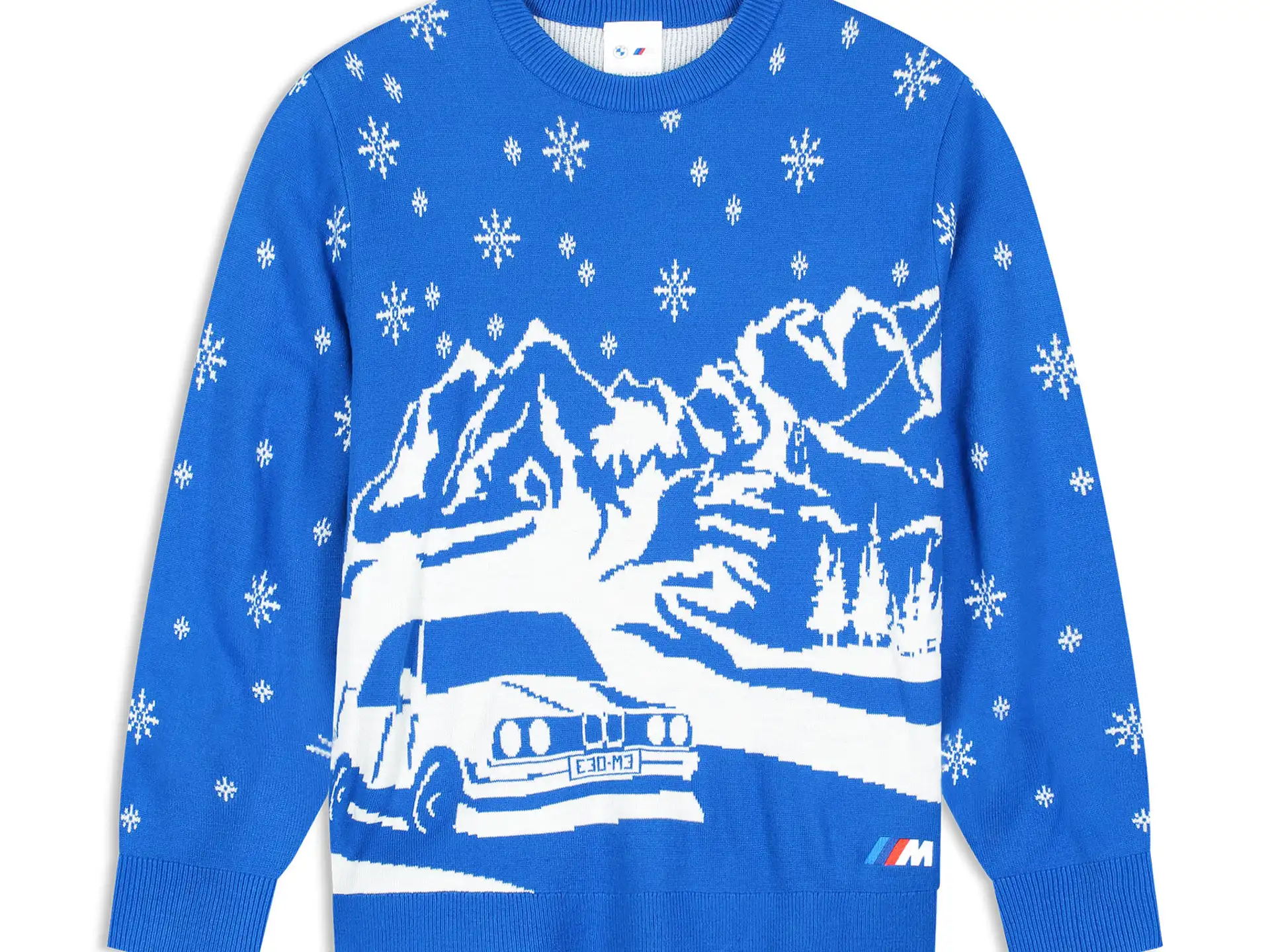 BMW M Pullover mit Weihnachtsmotiv Unisex blau
