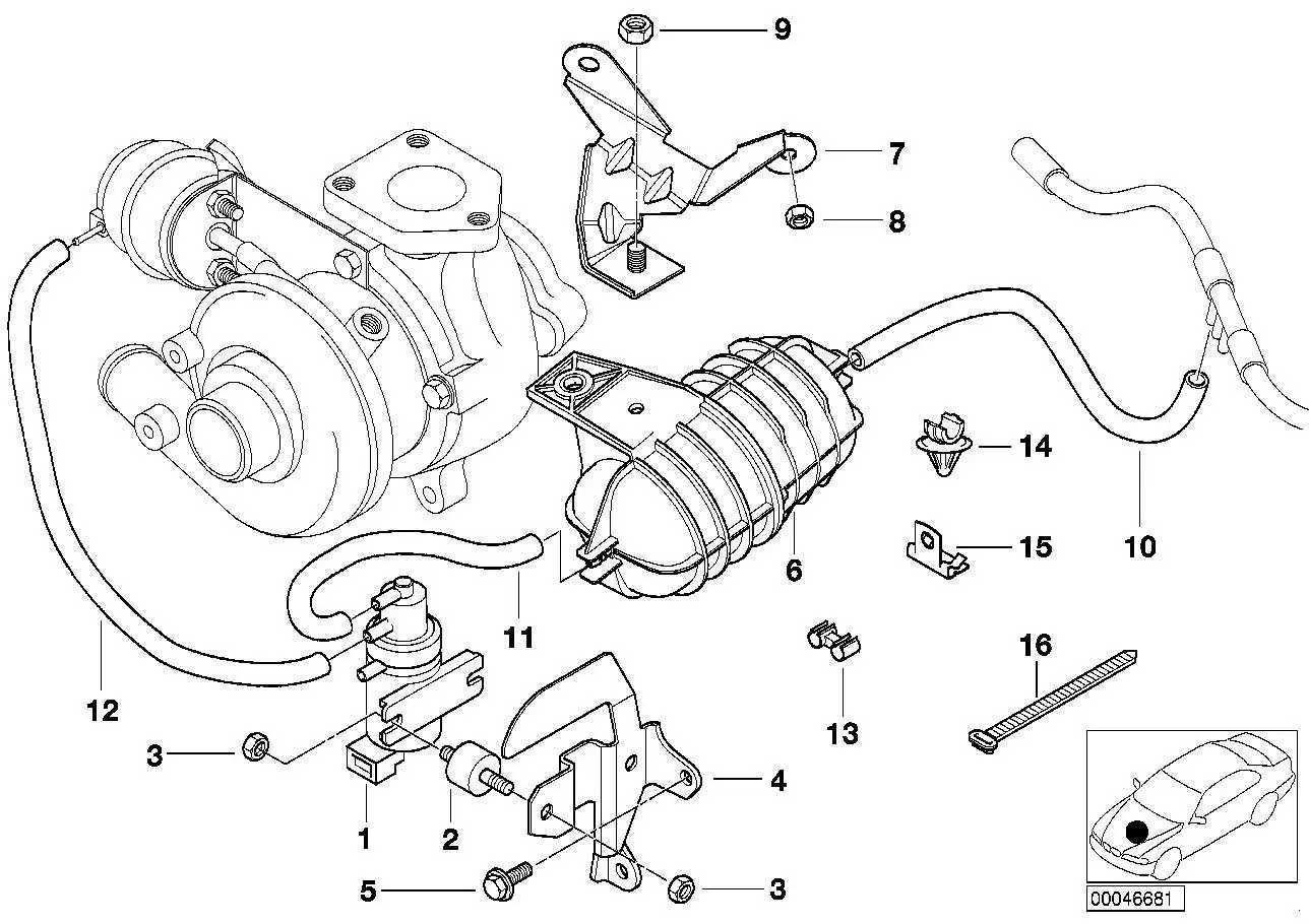 BMW Halter Unterdruckbehälter E46 12522248185 - Bildposition 07
