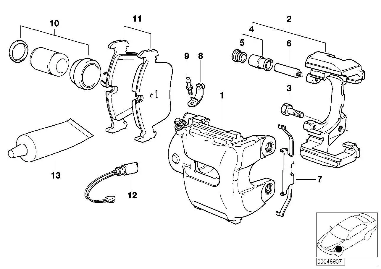 BMW Bremssattelgehäuse rechts E46 E83 E85 E86 34116765882 - 3er E