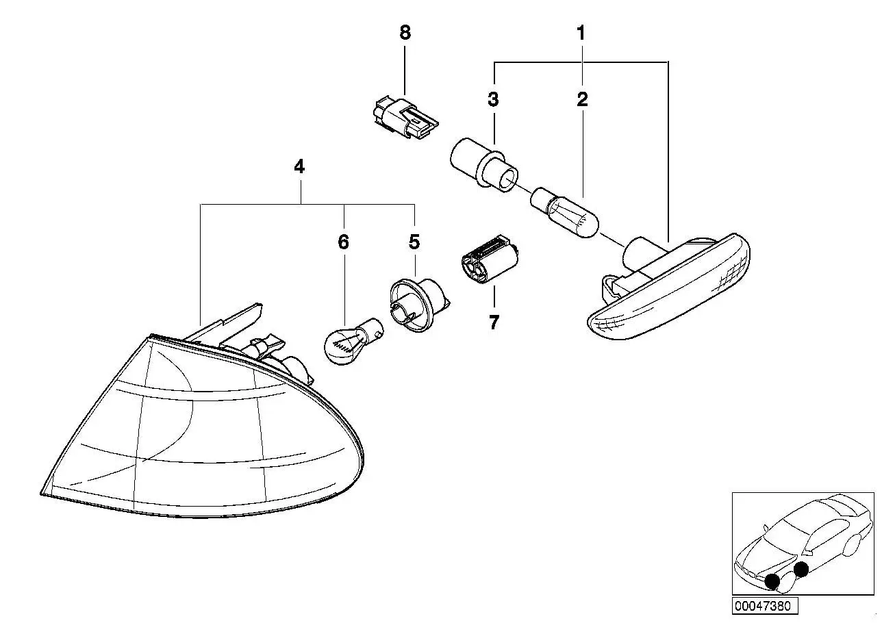 BMW Blinkleuchte vorn rechts E46 63136902766 - 3er E46