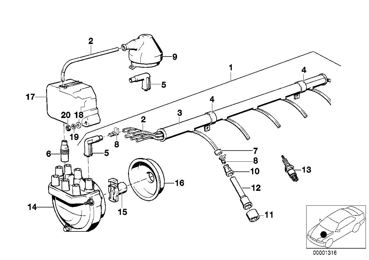 BMW Rundstecker 12121363327 - Bildposition --