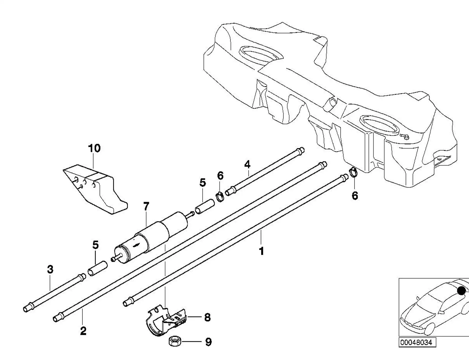BMW Kraftstoff-Vorlaufleitung hinten E36 16121182859