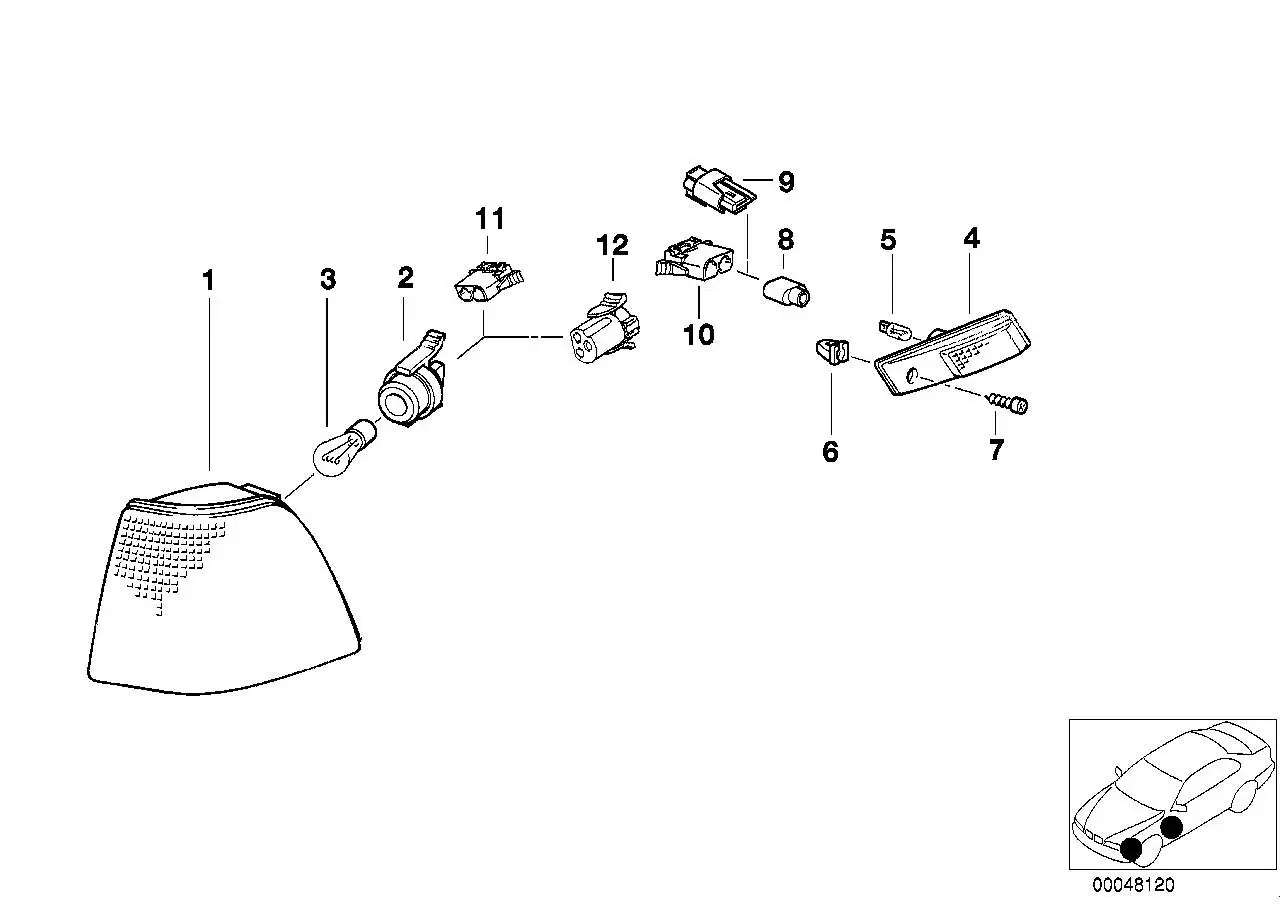 BMW Blinkleuchte links E36 63138353281 - Z3 E36
