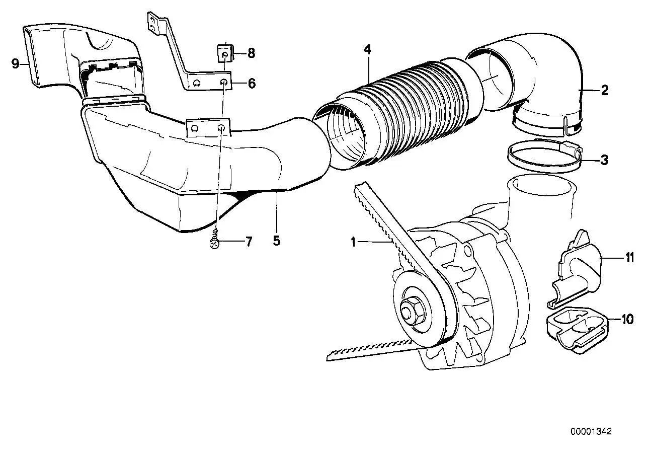 BMW Schnorchel E32 12311716005 - Bildposition 09