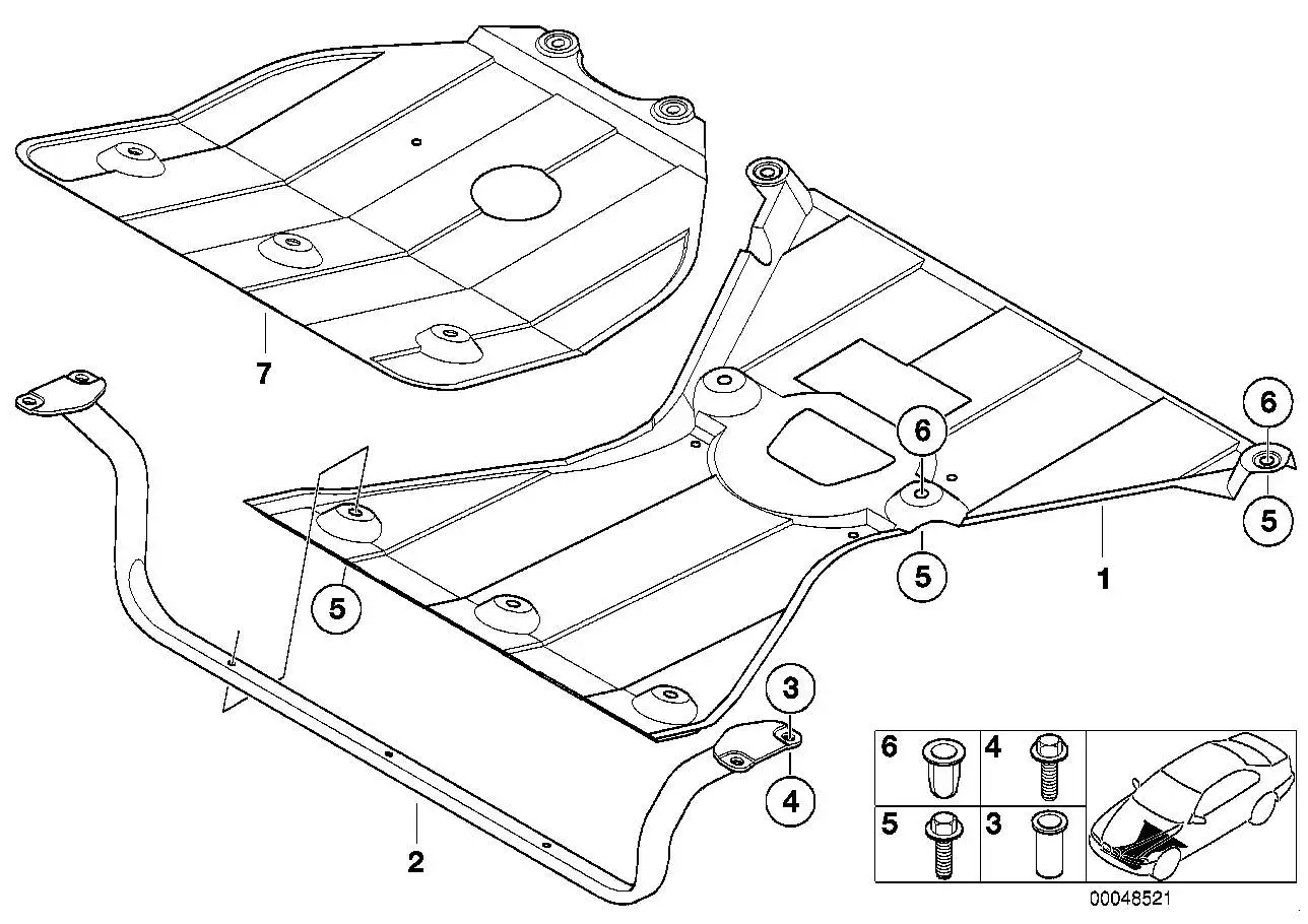 BMW Aggregateunterschutz vorne E39 51718243811 - 5er E39